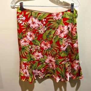 Jones New York Signature floral silk skirt size 8